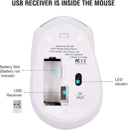 RaceGT Wireless Mouse - 2.4G Silent Cordless for Laptop, Desktop, MacBook, PC - 6 Buttons, 3 Adjustable DPI