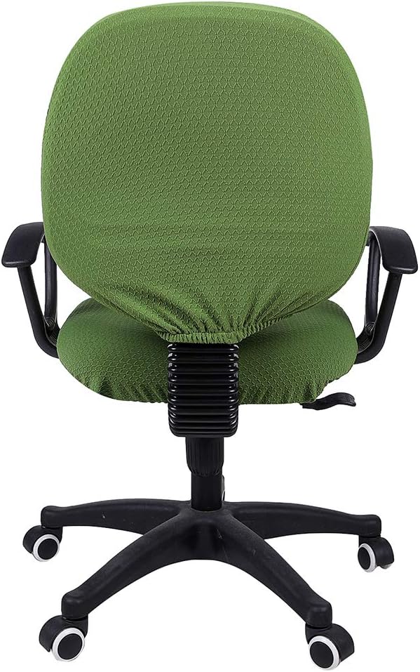 Smiry Stretch Jacquard Office Computer Chair Covers, Removable Washable Universal Desk Rotating Chair Slipcovers Protector, Seat + Backrest Cover, Olive Green