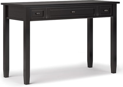 SIMPLIHOME Warm Shaker Desk - 48 Inch Wide Solid Wood Writing Desk in Hickory Brown, Transitional Home Office Computer Table for Workspace or Study with Flip-Down Keyboard Tray and 2 Drawers