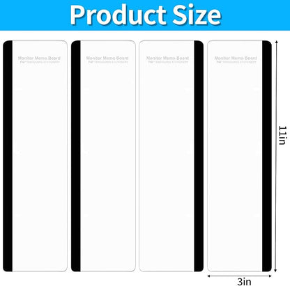 Monitor Memo Board, 4PCS Transparent Computer Monitor Side Panel Creative Desktop Memo Board, Acrylic Desktop Computer Sticky Note Holder for Home Office