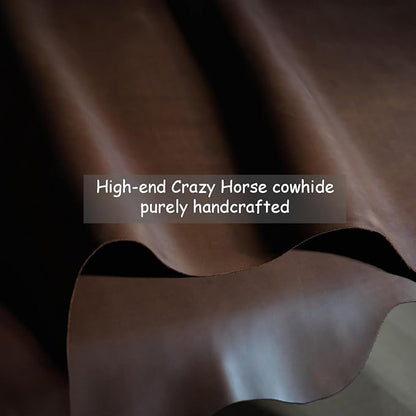 Mouse Pad- Premium Full Grain Genuine Genuine Leather-Handmade with Cowhide Crazy Horse Leather- Suitable for Working from Home or in the Office-Square 9.8x9.8in -Vintage Brown