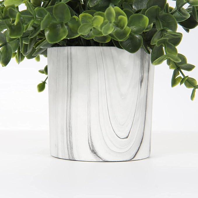 Hollyone Faux Plants Indoor Artificial Mini Potted Plants Plastic Green Plant Small Fake Plants Eucalyptus Decor in Pots for Home Table Room Bathroom Decor