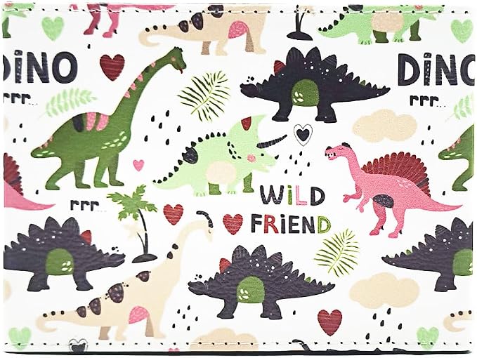 Pen Holder, Rectangle Vintage Pencil Holder with 2 Compartments, PU Leather Art Remote Control Holder Organizer Storage for Desk Accessory (Dinosaur)
