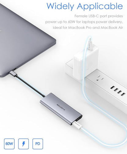 LENTION USB C Hub Multiport Adapter with 4K HDMI, 100W Charging, 4 USB 3.0 5Gbps Splitter Compatible 2016-2025 MacBook Pro, Mac Air, Surface, iPhone & Type-C Devices, Stable Driver(C35, Space Gray)