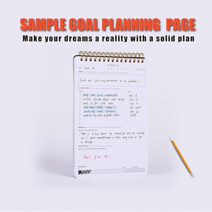 Goal Planning Notepad - A5 Goal Setting Journal For Project Action Plan,Task Management, Personal Development & Track Goals. Productivity Notepad For Daily Work & School - 54 Sheets