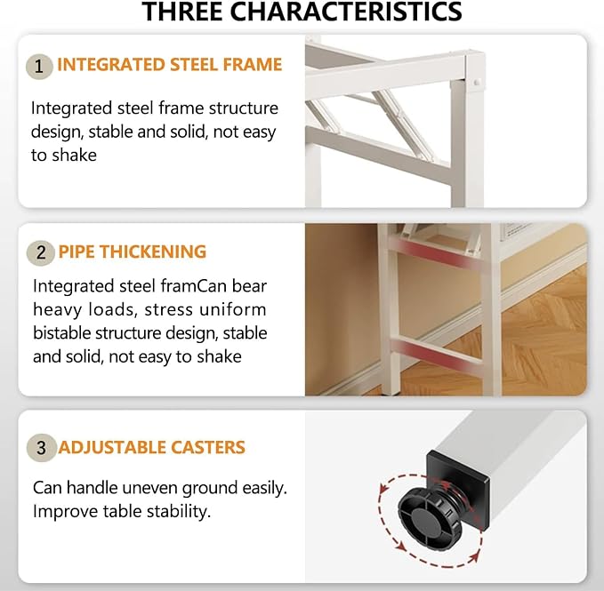 Folding Desk,39.4 Inch No Assembly Folding Computer Desk, Space-Saving Small Desk for Home Office Bedroom Dorm Study, Compact Portable Foldable Laptop Desk