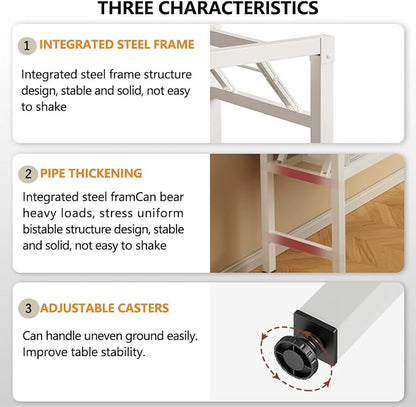 Folding Desk,39.4 Inch No Assembly Folding Computer Desk, Space-Saving Small Desk for Home Office Bedroom Dorm Study, Compact Portable Foldable Laptop Desk