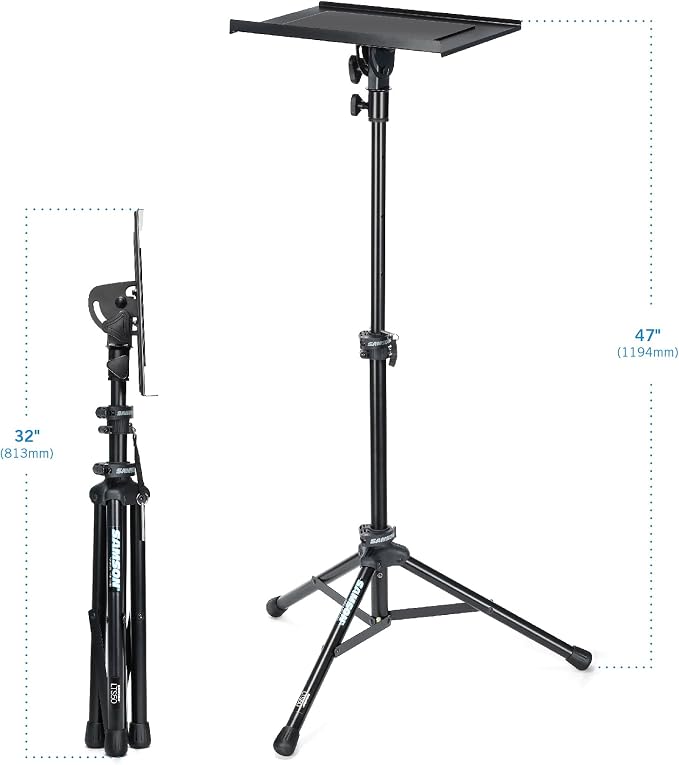 SAMSON LTS50 Adjustable Laptop Stand – Portable Tripod Stand for Laptop Computers, DJs, Musicians, Producers & Content Creators