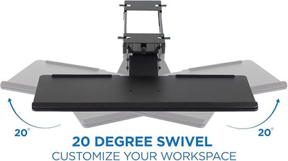 Mount-It! Keyboard Tray Under Desk, Full Motion Computer Keyboard and Mouse Tray, Slide Out Ergonomic Keyboard Drawer with Gel Wrist Pad, 26" Wide, Tilt, Swivel and Height Adjustment, Black