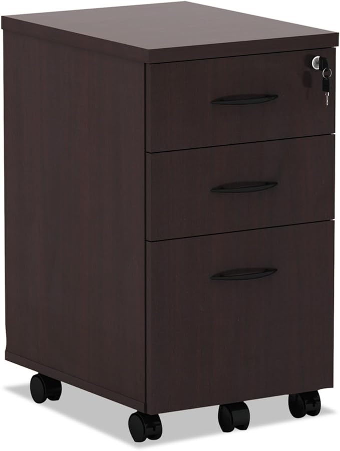 Alera ALE Valencia Mobile B/B/F Pedestal File, 15 7/8w x 20 1/2d x 28 3/8h, Mahogany