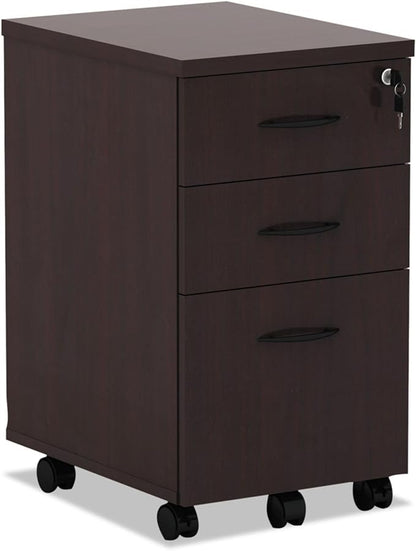 Alera ALE Valencia Mobile B/B/F Pedestal File, 15 7/8w x 20 1/2d x 28 3/8h, Mahogany