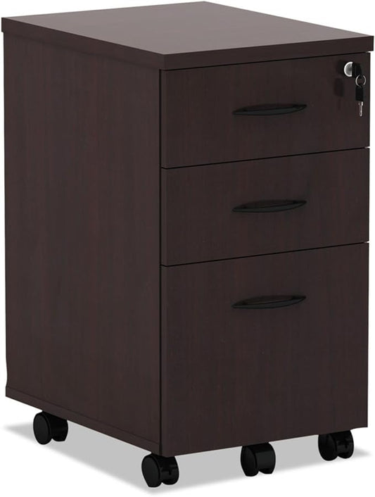 Alera ALE Valencia Mobile B/B/F Pedestal File, 15 7/8w x 20 1/2d x 28 3/8h, Mahogany