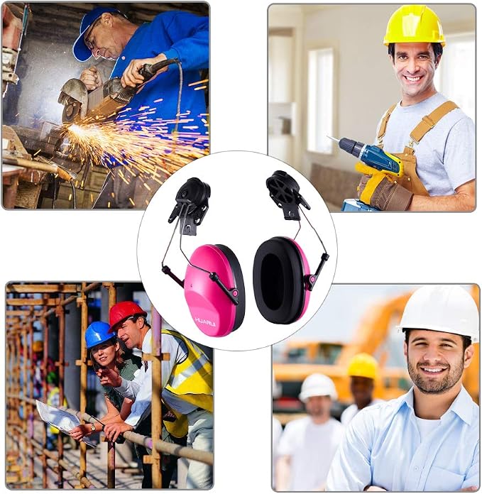 Noise Cancelling Helmet Attachable Ear Muffs Blocking Sound Reduction Ear Protection for Construction Site,Adaptors