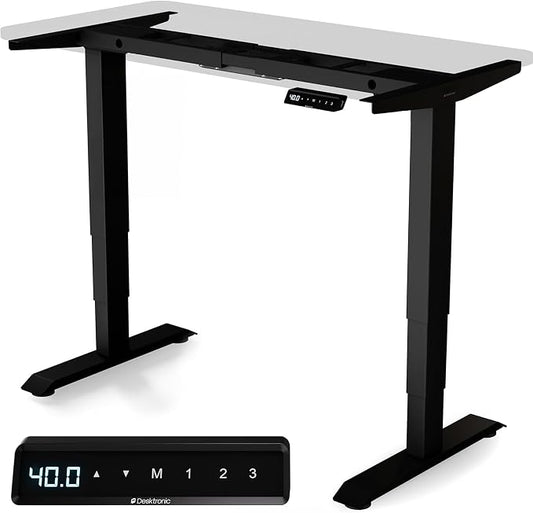 Desktronic Height Adjustable Standing Desk Frame — Ergonomic Sit Stand Desk Frame, Electric Dual Motors 353 lbs, USB & USB-C Charging, Wobble-Free, Touchscreen, 3 Memory Presets, Anti-Collision