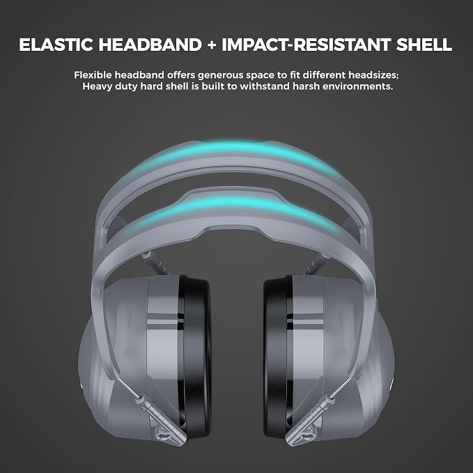 ProCase Extra Large SNR 37dB Noise Cancelling Headphones NRR 30dB Ear Muffs | Hearing Protection for Adults Noise Reduction, Wide Size Adjustment and Comfortable