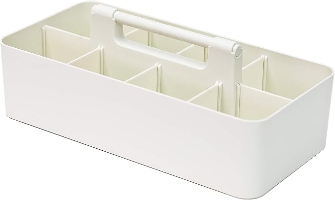 -Large Portable Caddy, DIY Dividers, 8 Compartments, School Office Supplies Home Business Organizer,Portable Basket with Handle Storage Organizer Modern Made in USA (10 PACK, Ivory)
