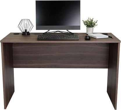 Tuhome Malibu 47" Modern Computer Desk, Minimalist Office Desk with Spacious Work Surface & Shelf, Engineered Wood Writing Desk for Home Office, Bedroom, Living Room