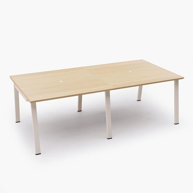 Modular Computer Office Desk, Modern Style Small Study Writing Workstation Table for Home & Business, Team Desk – 4 Person (94" x 47")