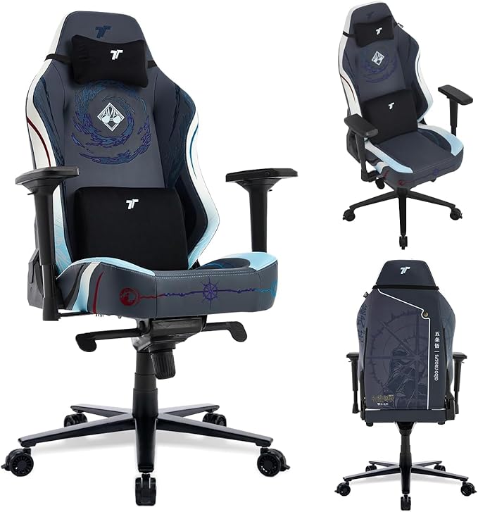 TTRACING Jujutsu Kaisen Gojo Gaming Chair with Spring Cushion | Premium leather & steel frame, ideal for anime setups or home office. Features 155° recline and 440lbs weight capacity.