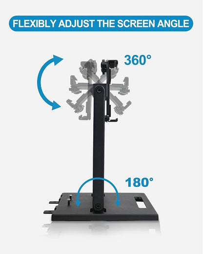 ZYWELL TS31 iPad POS Stand with Ticket Printer Shelf for POS, with 180°& 360° Tilting All Metal no Installation Supports Wall mounting Suitable for 9.7"-13" Tablets