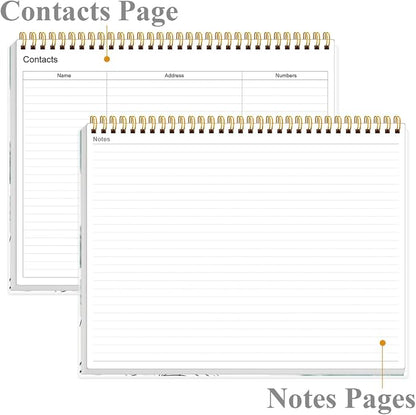 Weekly Productivity Planner - 8.5" x 11" Dashboard Desk Notepad Has 6 Focus Areas to List Tasks for Goals, Projects, Clients, Academic or Meal-Organize Your Daily Work Efficiently, 54 Weeks, Blue Flower