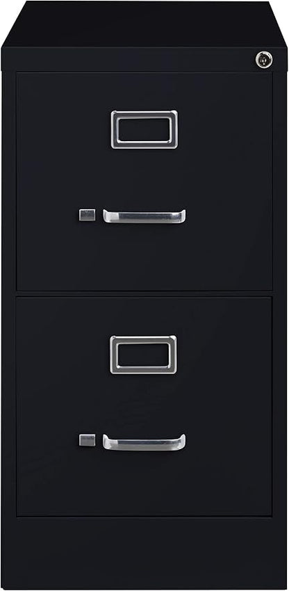 26.5 Inch Deep 2 Drawer, Letter Width, Metal Vertical File Cabinet for Home and Office, Black