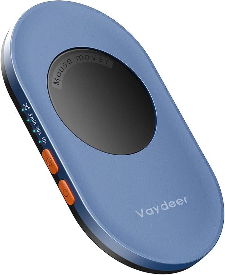 Vaydeer Undetectable Mouse Mover, Air 3 Mouse Jiggler with Adjustable Timer | Ultra-Slim Design, 4 Adjustable Intervals, Quiet Driver-Free Setup