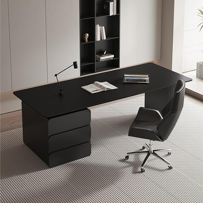 JITUIHOM Office Desk Slate Desk Minimalist Small Apartment Study Modern Light Luxury Boss Office Computer(160 * 80 * 75cm)