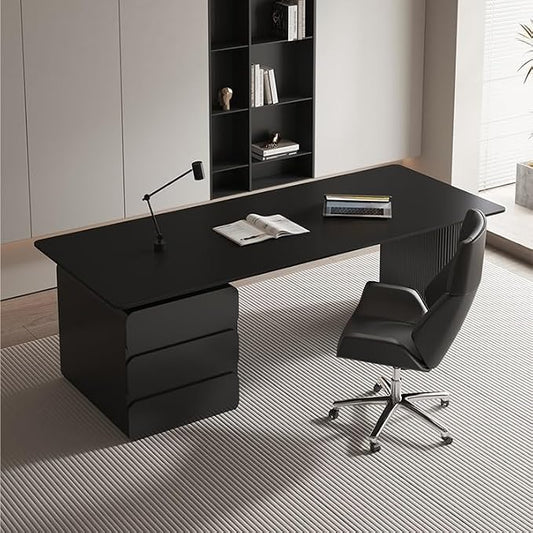 JITUIHOM Office Desk Slate Desk Minimalist Small Apartment Study Modern Light Luxury Boss Office Computer(160 * 80 * 75cm)