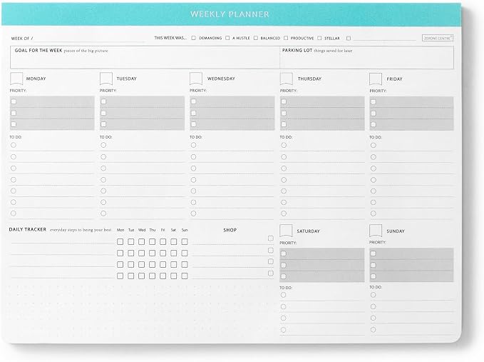 Undated Weekly Desk Planner with Habit Tracker-A4 Minimalist Daily To-Do List Notepad with Task Checklist, Priority Checkboxes & Notes, Dashboard Notebook for Office Organization & Work Productivity