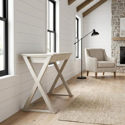 White Desk with Hutch, Stylish Workspace, Durable, Space-Saving, Ideal for Home and Professional Office Environments