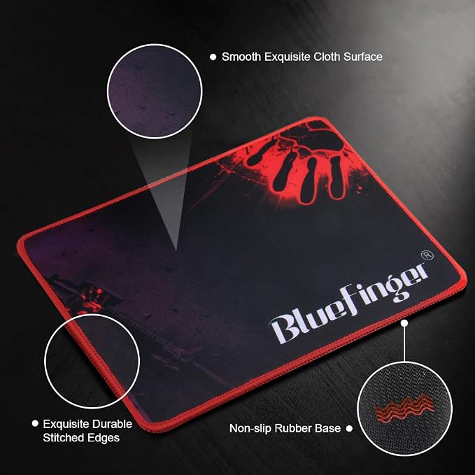 BlueFinger RGB Gaming Keyboard and Backlit Mouse Combo, USB Wired, LED Gaming Set for Laptop PC Computer Game and Work