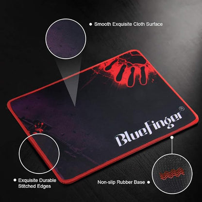 BlueFinger RGB Gaming Keyboard and Backlit Mouse Combo, USB Wired, LED Gaming Set for Laptop PC Computer Game and Work