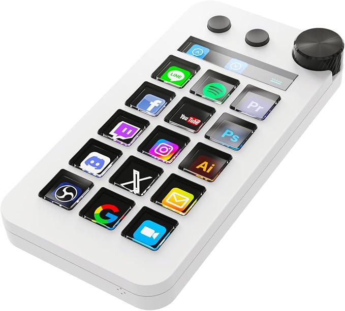 Streaming Deck for Live Streamers,Game commands keyboard for Gamers,Macro pad for Content Creators,Soundboard Keypad for OBS and Youtube,Three Modes(Shortcut Keys,Calculator,Numeric Keypad)