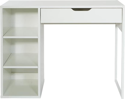 OSP Home Furnishings Ravel 40-Inch Wide Writing Desk, White