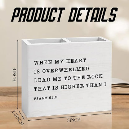 Christian Office Decor Bible Pen Holder Religious Christian Teacher Appreciation Gifts Scripture Wooden Pencil Holder desk decor for Desk Library Holder2834