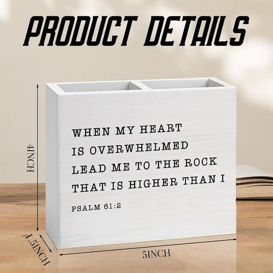 Christian Office Decor Bible Pen Holder Religious Christian Teacher Appreciation Gifts Scripture Wooden Pencil Holder desk decor for Desk Library Holder2834