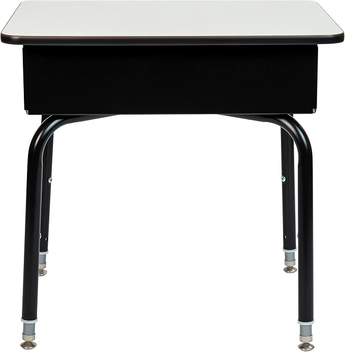 Flash Furniture Billie Student Desk - Gray Open Front Metal School Desk - 24"W x 18"D Adjustable Height, Durable Desk for School or Remote Learning, Set of 5