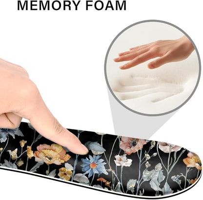 Desk Pad and Keyboard Wrist Rest, Large Mouse Pad + Keyboard Pad+Mouse Wrist Support, Non-Slip Desk Mat Protector for Office, Home 31.5×11.8 Inches Fall Floral