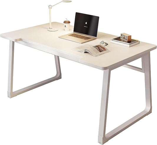 Computer Desk 39.4 Inch Small Office Desk with Wood Top and Metal Frame, Study Writing Desk for Home, Bedroom, Gaming, U-Shaped Leg Design, Modern Simple