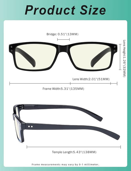 Eyekepper 7-pack Reading Glasses Blue Light Blocking for Men +1.25