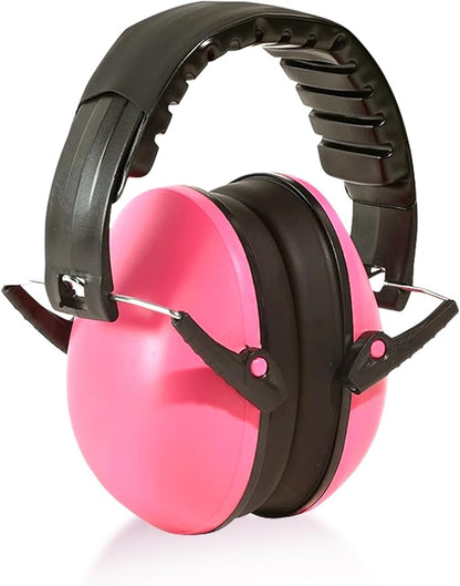 Small Size Hearing Protection Ear Muffs, Adjustable Noise Reduction Headphones for Study, Sleeping, and Travel, Pink