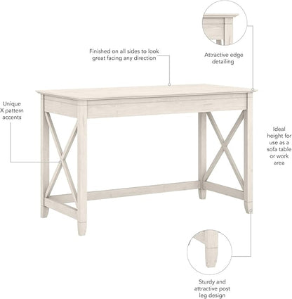 Bush Home Key West 48W Writing Desk in Linen White Oak