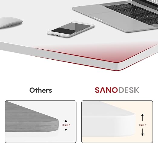 SANODESK Universal Tabletop 48"x30"x1" Thickness One-Piece Table Top Rectangular Particle Board for Standing Desk and Home Office Countertop DIY,White Desk Top