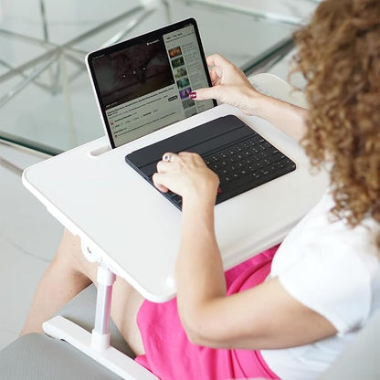 Limitless TotalDesk Portable Workstation and Lap Desk with Adjustable Height & Tilt (White)