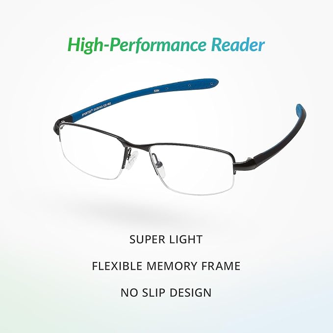 SPORTEX SAV AR4145 Reading Glasses - Flexible, Durable, Lightweight, High-Performance Readers