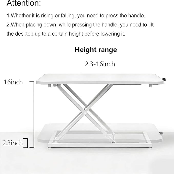 Standing Desk Converter Adjustable Height,Keyboard Riser for Stand Up Desk Riser,Computer Keyboard Stand for Desktop,Ergonomic Sit Stand Computer Workstations White Size 23.6 Inch