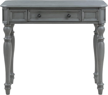 OSP Home Furnishings Country Meadows 36 Inch Writing Desk with Drawer, Plantation Grey