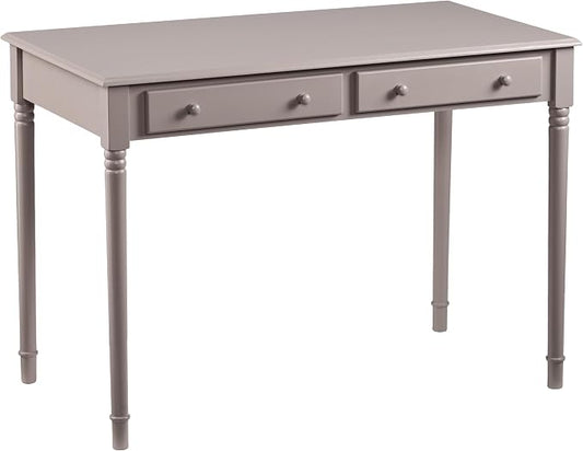 SEI Furniture - Janice 2-drawer Writing Desk - Gray - Transitional Design, Grey Finish - Ideal for Home Office, Bedroom (HO8796)