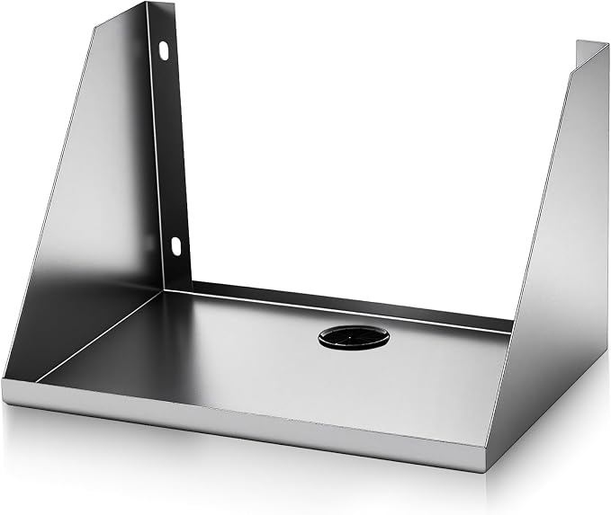 Hicarer Wall Mounted Stainless Steel Kitchen Printer Shelf 14" x 10" x 9" Heavy Duty KDS Ticket Printer Stand for Restaurant Kitchen Commercial Food Service, with Wire Routing Hole